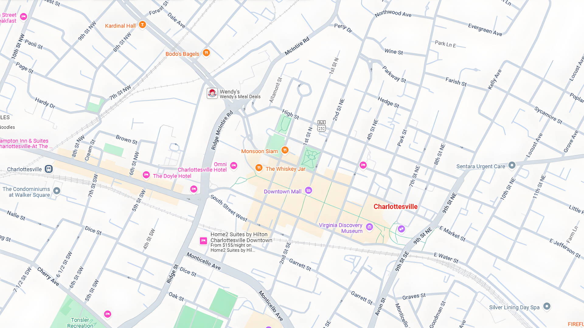 Map showing 123 Trailhead Rd, Hampton VA with a location pin